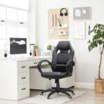 Songmics Office Chair, Gaming Chair, Desk Chair, Computer Chair, Swivel Chair With Tilting Mechanism, Work Chair, Height Adjustable, Black Obg56B - Image 2