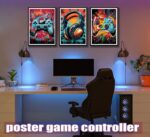 TERRIFI Gaming Wall Art, Retro Video Game Watercolor Posters, Cool Colorful Neon Gamepad Canvas Painting Prints for Boys Room, Kids Game Room, Bedroom Home Decoration, 12x16in, Unframed, 3Pcs - Image 4