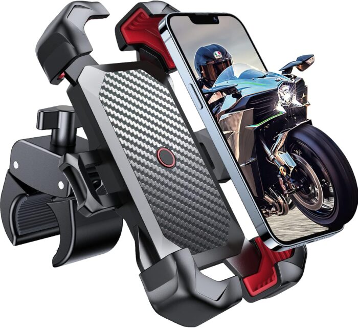 JOYROOM Motorcycle Phone Mount, [1s Auto Lock][100mph Military Anti-Shake] Bike Phone Holder for Bicycle, [10s Quick Install] Handlebar Phone Mount, Compatible with iPhone, Samsung, All Cell Phone - Image 1