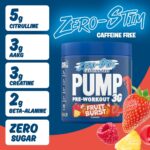 Applied Nutrition Pump Zero Pre Workout - Zero Stim, Caffeine Free, Energy & Performance (375g - 25 Servings) (Fruit Burst) - Image 3