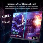 KTC 27 Inch QHD Gaming Monitor, 200Hz 1ms GTG Fast IPS 2K Computer Gamer Monitor, 1440P HDR Frameless with Adaptive Sync, Tilt Adjustment, VESA Compatible, Eye Care, DisplayPort HDMI, H27T22C - Image 2