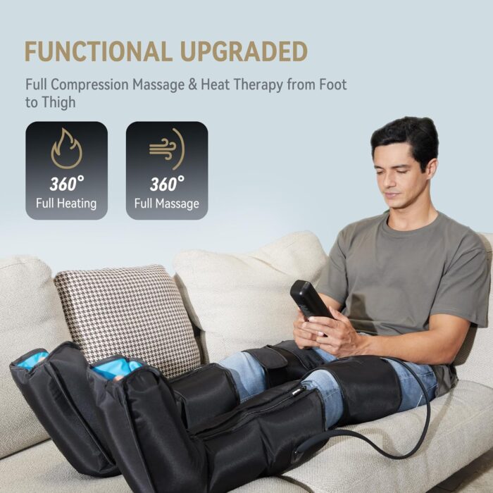 FIT KING Leg Massager with Heat for Circulation Upgraded Full Leg and Foot Compression Boots Massager for Foot Calf and Thigh Massage - Image 2