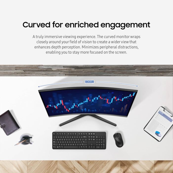 Samsung 32-inch S3 (S39GD) FHD 100Hz Curved Monitor, Game Mode, Eye Saver Mode, Multiple Connectivity with HDMI Port, Built-in Speakers, LS32D396GANXZA, 2025 - Image 4