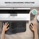 MEETION Ergonomic Wireless Keyboard and Mouse, Ergo Keyboard with Vertical Mouse, Split Arch Keyboard with Cushioned Wrist Palm Rest, Natural Typing Rechargeable Full Size, Windows/Mac/Computer/Laptop - Image 6