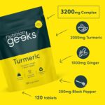 Turmeric Tablets 2000mg with Black Pepper & Ginger - 120 High Strength Curcumin Supplements - Easy Swallow Tablets (Not Turmeric Capsules or Powder) - Vegan - UK Made (Packaging Design May Vary) - Image 4