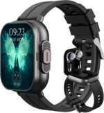 Azonee Smart Watch for Men, with Wireless Bluetooth Ear Buds, Make/Answer Calls Bluetooth Earphones, Fitness Tracker Heart Rate Blood Pressure Monitor Sleep Tracker, Smartwatches for iOS Android