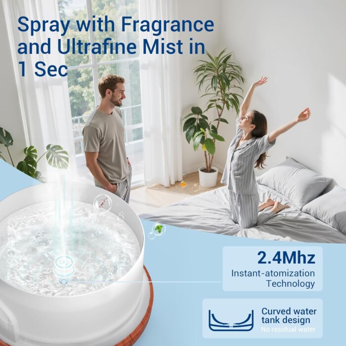 ASAKUKI 500ml Premium, Essential Oil Diffuser with Remote Control, 5 in 1 Ultrasonic Aromatherapy Fragrant Oil Humidifier Vaporizer, Timer and Auto-Off Safety Switch - Image 2