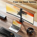 HEYMIX LIFE Single Monitor Arm -Single Monitor Stand With Extention Arm,Ergonomic Vesa Mount Arm For 13-32" Gaming Screen Up To 8Kgs,Vesa Mount Stand 75Mm/100Mm,C-Clamp & Grommet 2-Way Assembling - Image 7