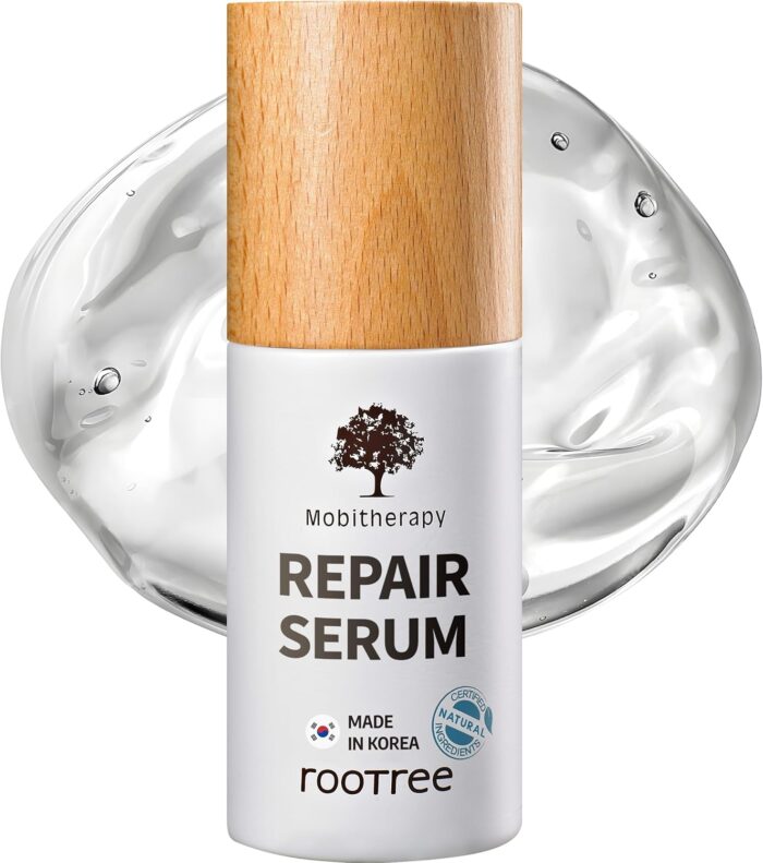rootree Mobitherapy Repair Serum 50ml – Korean Skin Care, Anti Wrinkle & Anti Aging Treatment, K beauty, Skin Brightening Facial Care with Natural Ingredients, Vegan & Cruelty Free, For All Skin Types