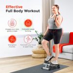 Sunny Health & Fitness Mini Steppers for Exercise at Home, Stair Step Workout Machine with Resistance Bands, Full Body Cardio Equipment - Image 2