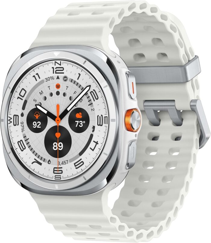 SAMSUNG Galaxy Watch Ultra 47mm LTE AI Smartwatch w/Energy Score, Wellness Tips, Heart Rate Tracking, Sleep Monitor, Fitness Tracker, GPS, 2024,Titanium White [US Version, 1Yr Manufacturer Warranty] - Image 1