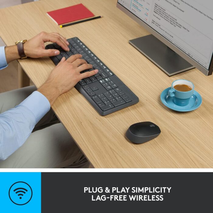 Logitech MK235 Wireless Keyboard and Mouse Combo for Windows, USB Receiver, 15 FN Keys, Long Battery Life, Compatible with PC, Laptop - Image 4
