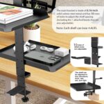 TERRIFI Desktop or Under Desk 3-Tier Shelving Unit, Clamp-On Shelf Organizer with Adjustable Metal Storage Tray and Headphone Stand, No Drilling Anti-Slip Desk Storage Shelf - Image 5