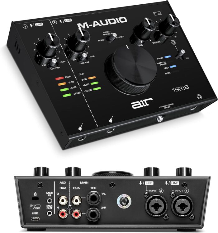 M-Audio AIR 192|8-2-In 4-Out USB Audio/MIDI Interface with Recording Software from Pro-Tools & Ableton Live, Plus Studio-Grade FX Instruments