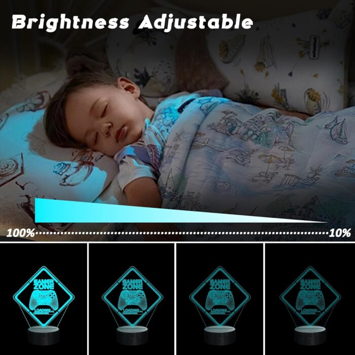 NALACAL Gamepad 3D Illusion Night Light - LED Lamp with 16 Colors, Touch and Remote Control - Ultimate Gamer Gift for Teens, Men, and Boys - Stylish Game Room Decor - Image 3