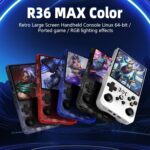R36MAX Retro Handheld Game Console, 4.0 Inch IPS Screen, 64GB Memory, Portable Arcade Video Gaming Console Gift for Adults, Light White - Image 2