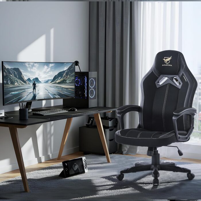 Anovara Gaming Chair Oversized Computer Chair Jing-N1 Ergonomic Chair, Height Adjustable Office Chair with Breathing High Density Mesh Chair Full-Padded - Image 2