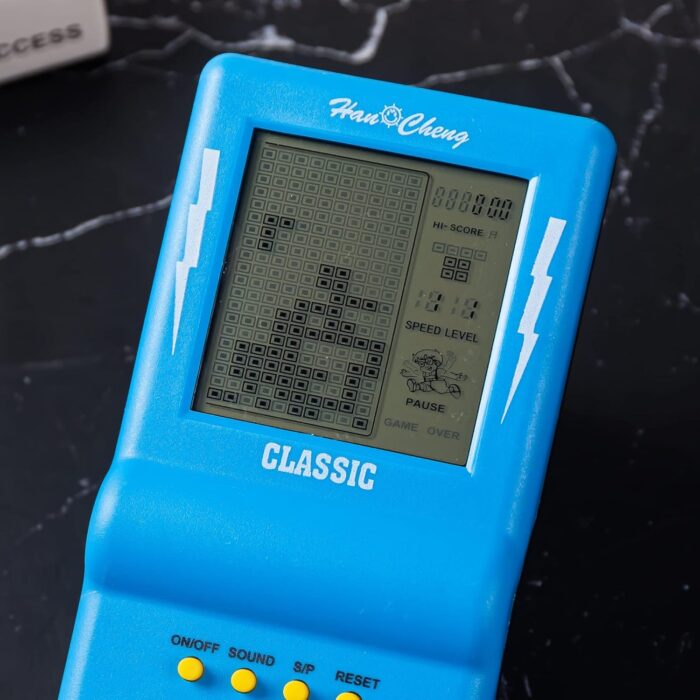 Nbguigdstr Brick Game Console, Retro Handheld Game Console,Tank/Racing/Building Block Game,3.5-inch Large Screen,Built-in 23 Games(Blue) - Image 3