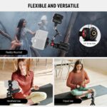 NEEWER Flexible Tripod with Remote Control, Mini Camera Kickstand with Smartphone Port and Action Cam Mount Compatible with iPhone GoPro Hero 12 11 10 DJI Insta360 Samsung for Vlog, TP34 - Image 2
