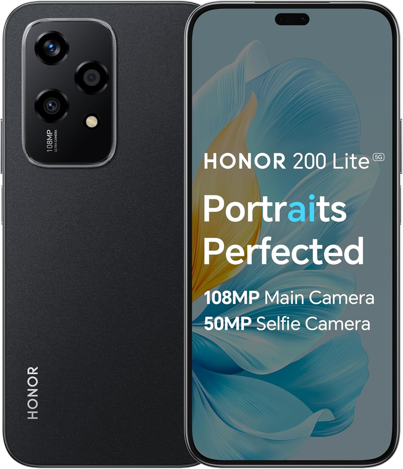 HONOR 200 Lite, 5G Dual SIM, 8GB RAM + 256GB ROM, 6,7” Anti-Drop AMOLED Display, 108MP Triple Rear Camera, Midnight Black – International Version HONOR 200 Lite, 5G Dual SIM, 8GB RAM + 256GB ROM, 6,7” Anti-Drop AMOLED Display, 108MP Triple Rear Camera, Midnight Black – International Version