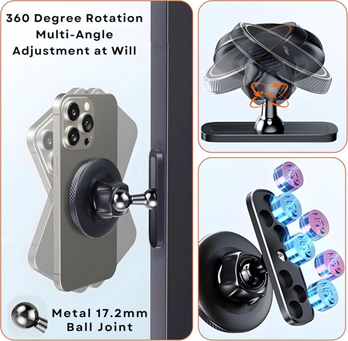 BIJASANI 2025 Upgraded Dual Magnetic 360 Degree Mobile Holder for Gym, Magsafe Compatible with Super Strong N52 Magnets, Best Gift for Gym Lovers (M11_Dual_Magnet) - Image 7