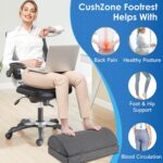 CushZone Foot Rest for Under Desk at Work Adjustable Foam for Office, Work, Gaming, Computer, Gift, Home Office Accessories Back & Hip Pain Relief (Grey) - Image 4