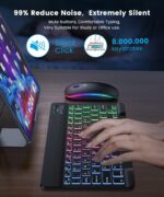 Ultra-slim Bluetooth Keyboard and Mouse Combo for iPad, Rechargeable Wireless Keyboard & Mouse with 7-Color Backlit, Compatible with iPad 9th/8th Gen, iPad Pro/Air/Mini, iPhone14/13/12 Pro (Black) - Image 6