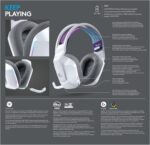 Logitech G733 LIGHTSPEED Wireless Gaming Headset with suspension headband, LIGHTSYNC RGB, Blue VO!CE mic technology and PRO-G audio drivers - White - Image 2