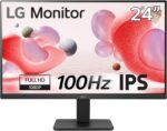 LG 24MR400-B PC monitor 60.5 cm [23.8] 1920 x 1080 pixels Full HD Black (24 FHD IPS 100HZ MNTR 1920X1080 - 16:9 5MS 1300:1 HDMI/VGA/HEADPHO)