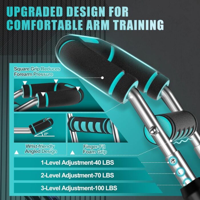 2025 Pro Twister Arm Trainer, 40-100lb Adjustable Power Twister Bar, Chest Shoulder Arm Workout Equipment, Portable Detachable Upper Body Fitness Machine for Home & Gym - Image 6