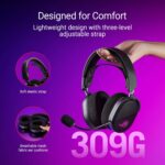 ASUS ROG Pelta Wireless RGB Gaming Headset (ROG SpeedNova, Bluetooth, 2.4GHz, USB-C, 50mm ROG Titanium Membrane Drivers, 10mm Super Broadband Boom Microphone, 309g Lightweight, Aura Sync RGB) - Image 2
