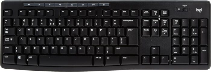 Logitech MK270 Wireless Keyboard and Mouse Combo for Windows, 2.4 GHz Wireless, Compact Wireless Mouse, 8 Multimedia & Shortcut Keys, 2-Year Battery Life, PC/Laptop, QWERTY UK Layout - Black - Image 2