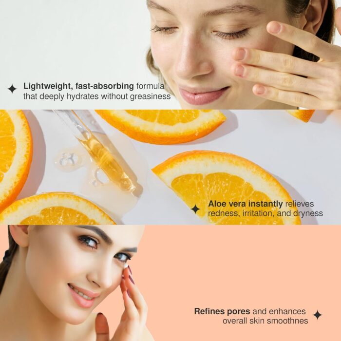 Vitamin C Brightening Facial Serum - Anti-Aging Skincare Hydrating Nourishing Radiant Complexion - All Skin Types - Lightweight Natural Ingredients - Vegan, Paraben & Cruelty Free - 1.69 Fl. Oz - Image 7