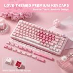 YUNZII B75 PRO Wireless Mechanical Keyboard,75% Gaming Keyboard Gasket Hot Swap Custom Keyboard with Knob,Pre-lubed Switches RGB,Bluetooth/Type-C/2.4G (Pink, Milk Switch) - Image 7