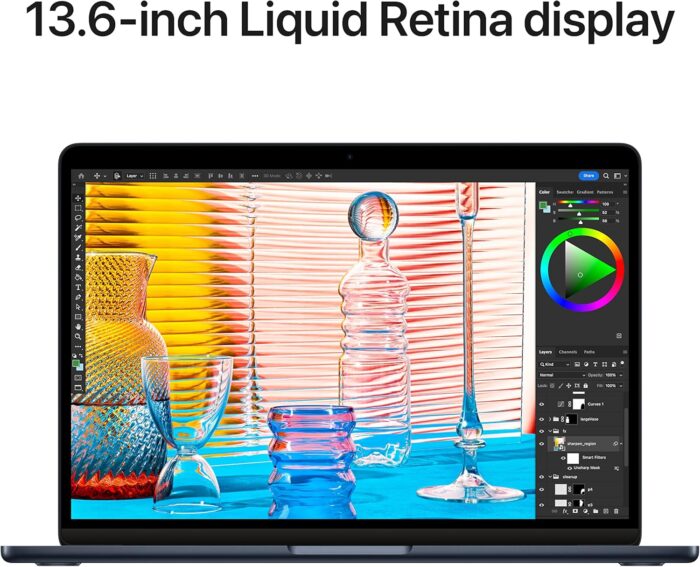Apple MacBook Air 2022 laptop with M2 chip: 13.6-inch Liquid Retina display, 16GB RAM, 256GB SSD storage, backlit keyboard, 1080p FaceTime HD camera. Works with iPhone and iPad; Midnight - Image 4