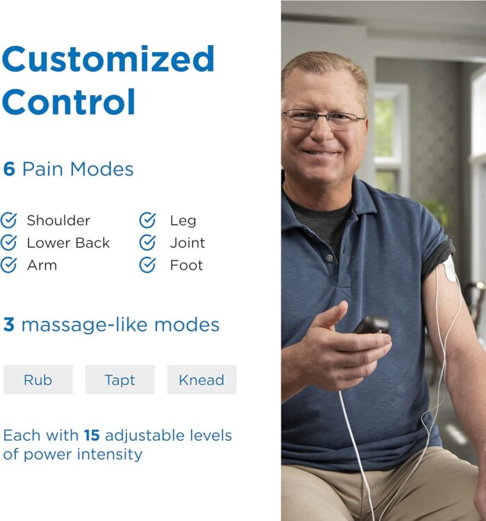 OMRON Max Power Relief TENS Unit Muscle Stimulator, Simulated Massage Therapy for Lower Back, Arm, Shoulder, Leg, Foot, and Arthritis Pain, Drug-Free Pain Relief (PM500) - Image 5