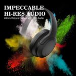 Headphones, Bluetooth 5.1 & Wireless Headphones, Active Noise Cancelling, Over 35 Hours Use, Noise Reduce 25dB, ANC Earphones, CVC 8.0 Mic for TV PC Cellphone, Hi-Fi Audio Sound, USB-C Fast Charging - Image 2