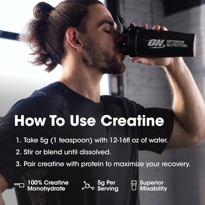 Optimum Nutrition (ON) Micronized Creatine Monohydrate Powder for Muscle Building Support - Unflavored, 300 Grams, 60 Servings - Package May Vary - Image 8