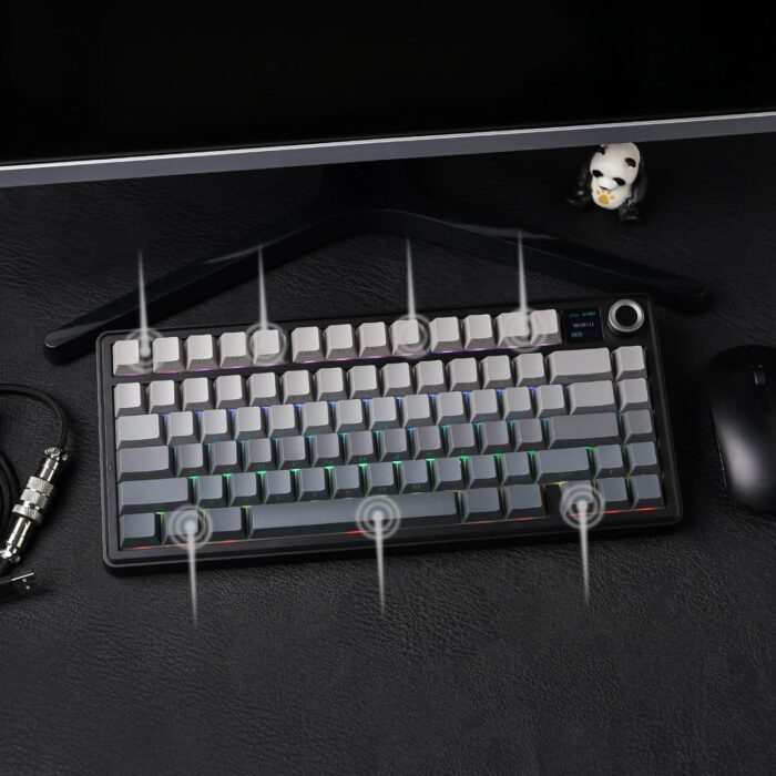 EPOMAKER X AULA F75 MAX Tri-Mode Wireless Gaming Keyboard, TFT Screen, Knob, Hot Swappable, 2.4GHz/Type-C/BT5.0, Gasket Creamy, for PC/Mac/Office/Gaming (Black Gradient) - Image 7