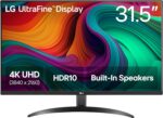 LG 32UR500K-B Ultrafine 32-inch 4K UHD (3840x2160) Computer Monitor HDR10 Built-in Speaker 5Wx2 OnScreen Control Reader Mode Flicker Safe Borderless Design HDMIx2 DisplayPort Black