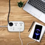 CAROSKI - Wifi Smart Power Strip 3 AC Outlets & 4 USB Ports 6ft Extension Cord 2 Charging Cables 30W Fast Charger Power Extension Surge protector Compatible with Google Home & Alexa 1 year warranty - Image 3