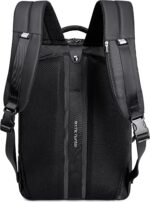 ah arctic hunter 3 in 1 Expandable Backpack 18 inch Water Resistant Travel Business Laptop Bag for Unisex with Built in USB and Headphone port, B00345 (Black PU), 30 x 15 x 41 cm (B00345-AH_BLKPU) - Image 4