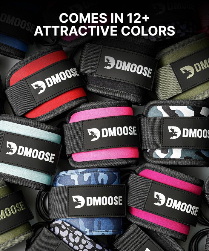 DMoose® Ankle Straps for Cable Machines - One Size Fit with Premium Padding, Glute Kickback Ankle Strap for Women & Men, Cable Attachments for Gym, Booty Workouts, Leg Extension & Hip Abductors - Image 8