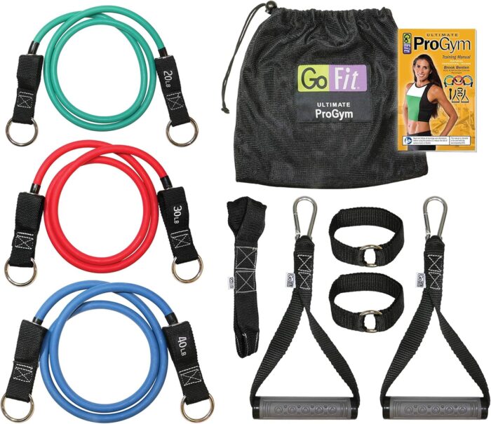GoFit ProGym Extreme – Portable Home Gym Set with Resistance Tubes, Handles, Ankle Straps, Door Anchors