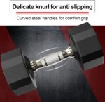 PROIRON Rubber Dumbbells Odorless, Steel Weights Set Men Women Home Gym 3kg 5kg 8kg 10kg 12kg 16kg 20kg 24kg Fitness Training Exercise Body Strength Lifting Equipment (Pair or Single) - Image 5