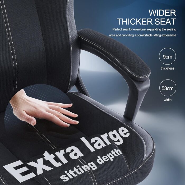 Anovara Gaming Chair Oversized Computer Chair Jing-N1 Ergonomic Chair, Height Adjustable Office Chair with Breathing High Density Mesh Chair Full-Padded - Image 5
