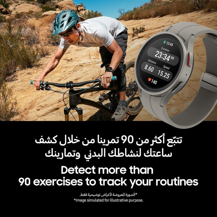 Samsung Galaxy Watch5 Pro Smart Watch, Health Monitoring, Fitness Tracker, Long Lasting Battery, BT, 45mm, Gray Titanium (UAE Version) - Image 5
