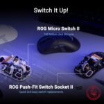ASUS ROG Keris II Origin Ergonomic Wireless Gaming Mouse: 65-gram Design, Push-Fit Switch Socket II, Micro Switch II, SpeedNova Wireless, 2.4GHz wireless RF, Bluetooth, and wired USB - White - Image 4