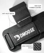 DMoose® Heavy Duty Weight lifting Hooks for Men & Women (Pair), Non-Slip Grip with 500 Lbs Capacity, 8mm Thick Wrist Padding - Weight Grips for Shrugs, Rows & Deadlifts - Gym Workout Pull Up Hooks - Image 3