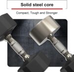 PROIRON Rubber Dumbbells Odorless, Steel Weights Set Men Women Home Gym 3kg 5kg 8kg 10kg 12kg 16kg 20kg 24kg Fitness Training Exercise Body Strength Lifting Equipment (Pair or Single) - Image 2